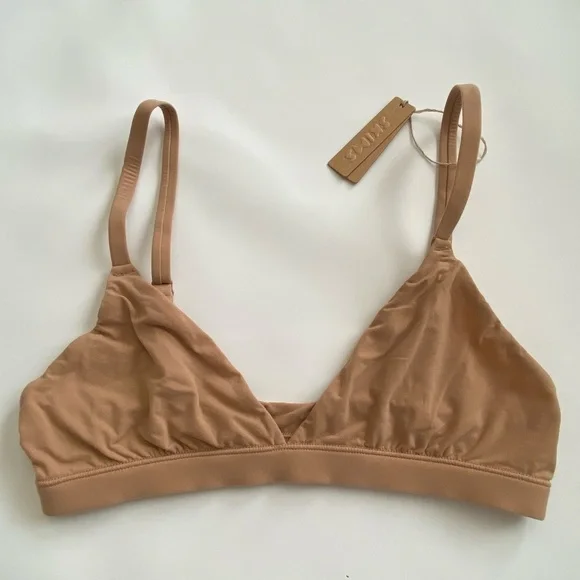 NWT SKIMS Fits Everybody Triangle Bralette Ochre Size S - Picture 4 of 7